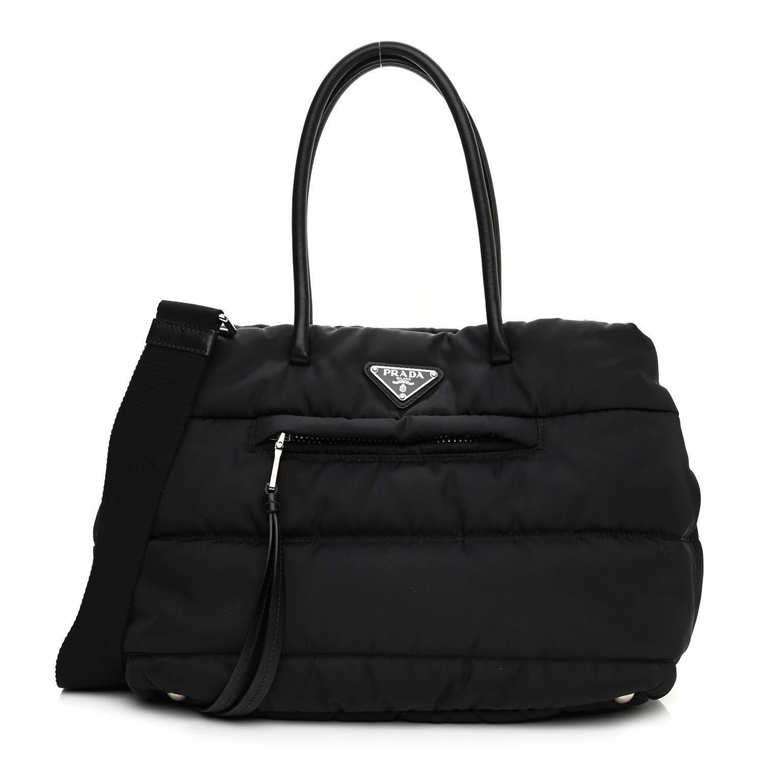 Prada Tessuto Nylon Bomber Tote Black 1 of 9
