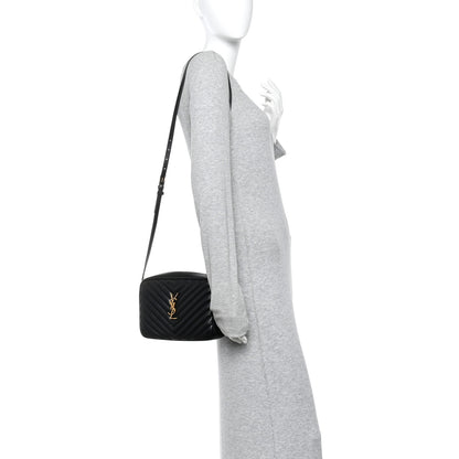 Saint Laurent Calfskin Matelasse Monogram Lou Camera Bag Black 2 of 9