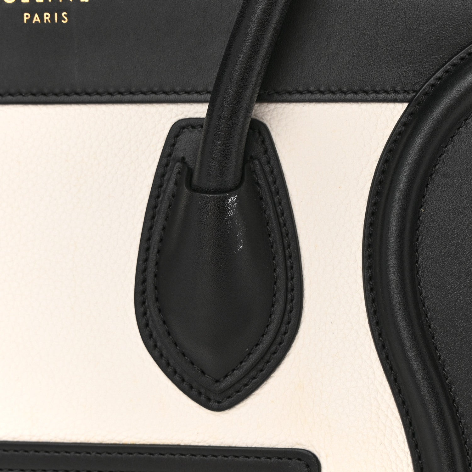 Celine Baby Grained Calfskin Tri-Color Micro Luggage White Liquorice 9 of 11