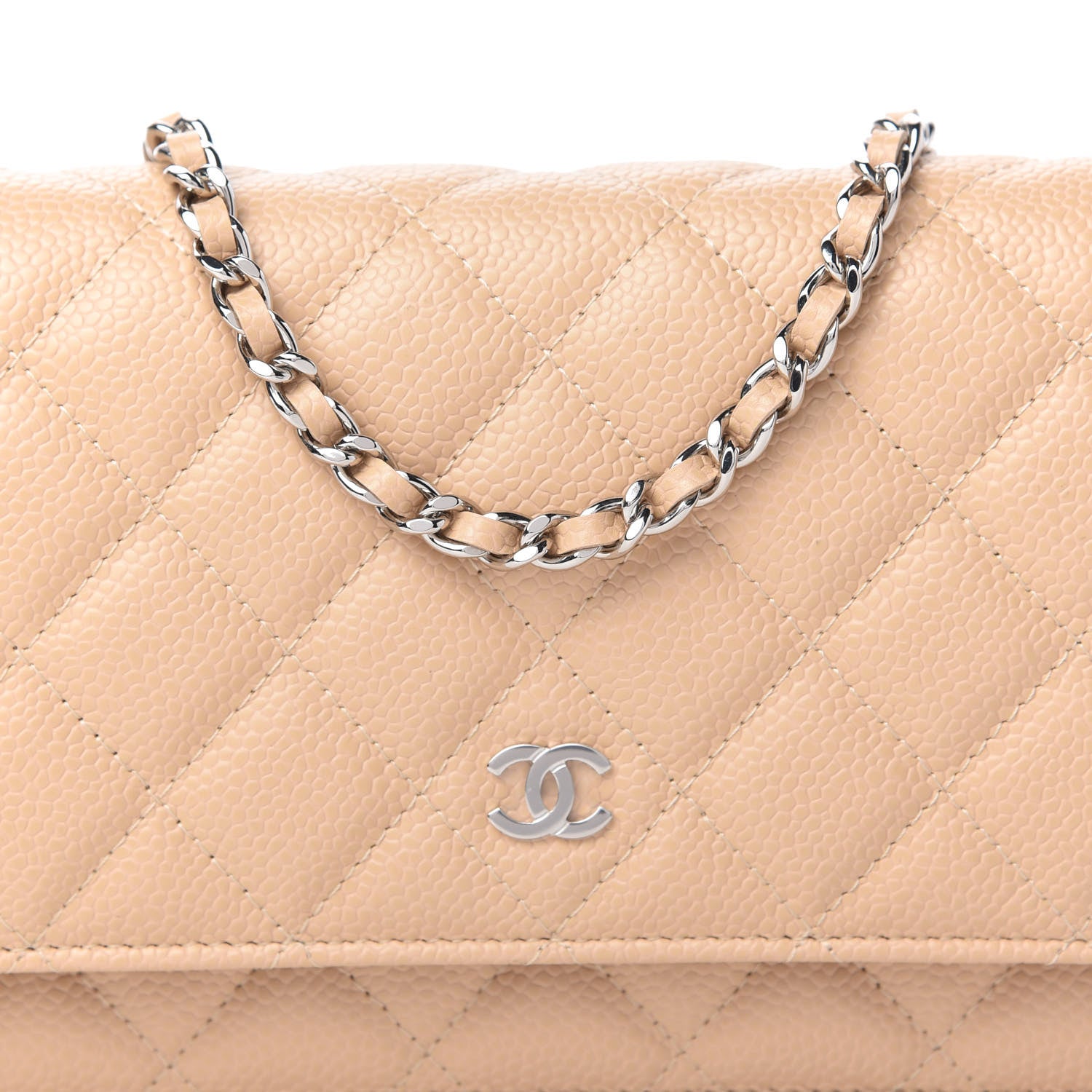 Chanel Caviar Quilted Wallet On Chain WOC Beige Clair 11 of 12