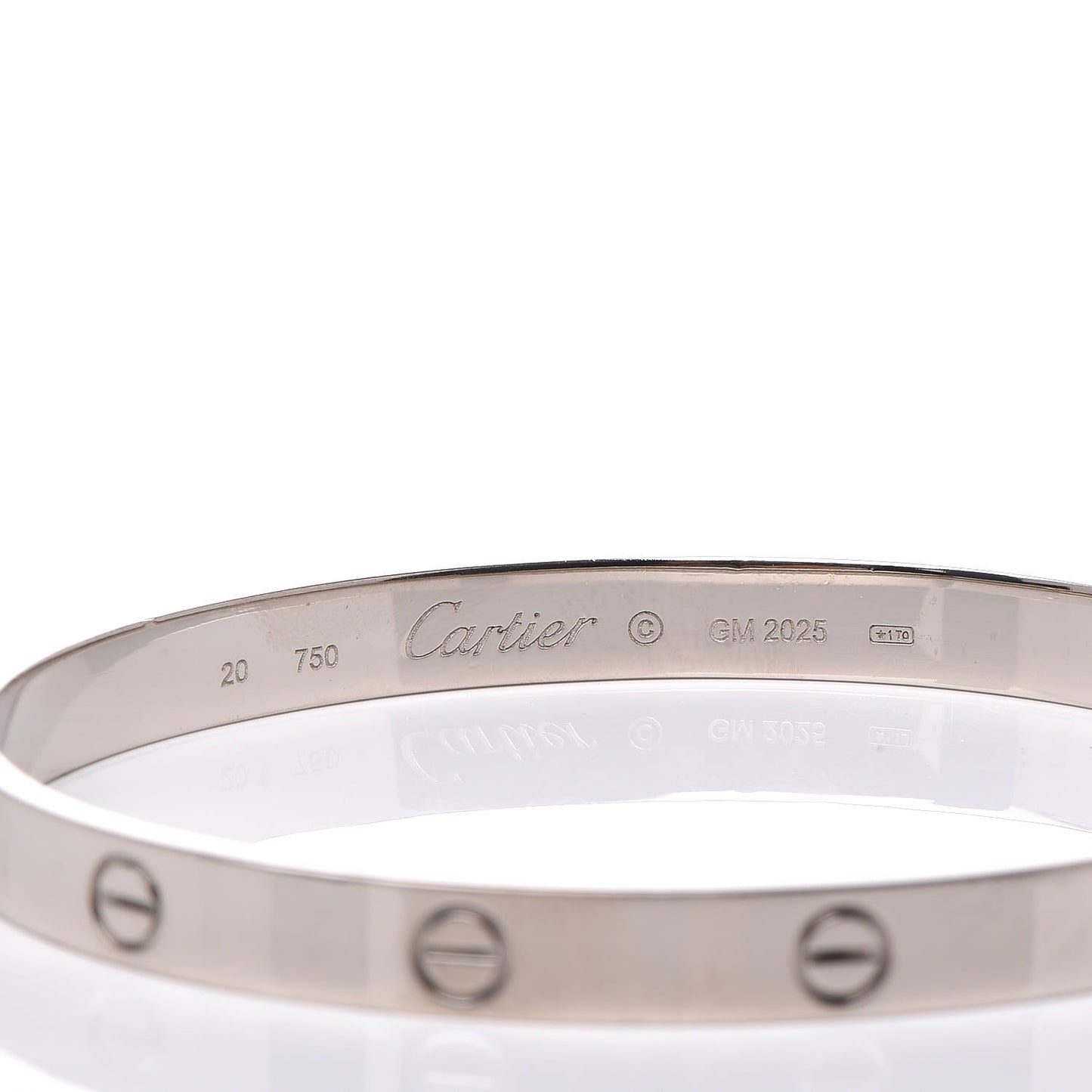 18K White Gold LOVE Bracelet 20