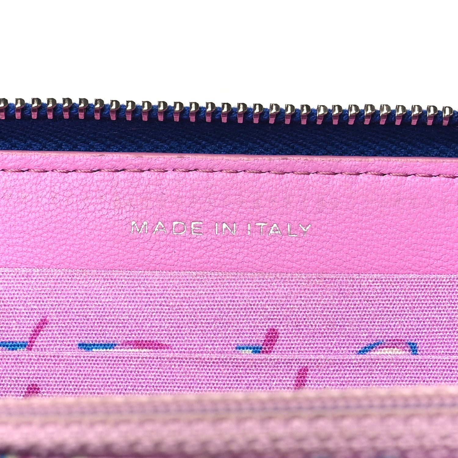 Chanel Lambskin Quilted Medium Zip Around Wallet Blue 7 of 12