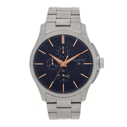 Gucci Stainless Steel 44mm G-Timeless Chronograph Quartz Watch Black 1 of 5