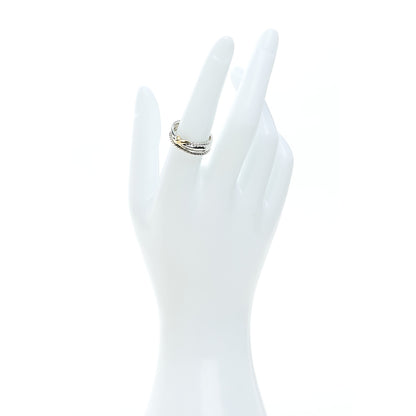 David Yurman Sterling Silver 18K Yellow Gold 6mm X Crossover Ring 53 6.5 2 of 4