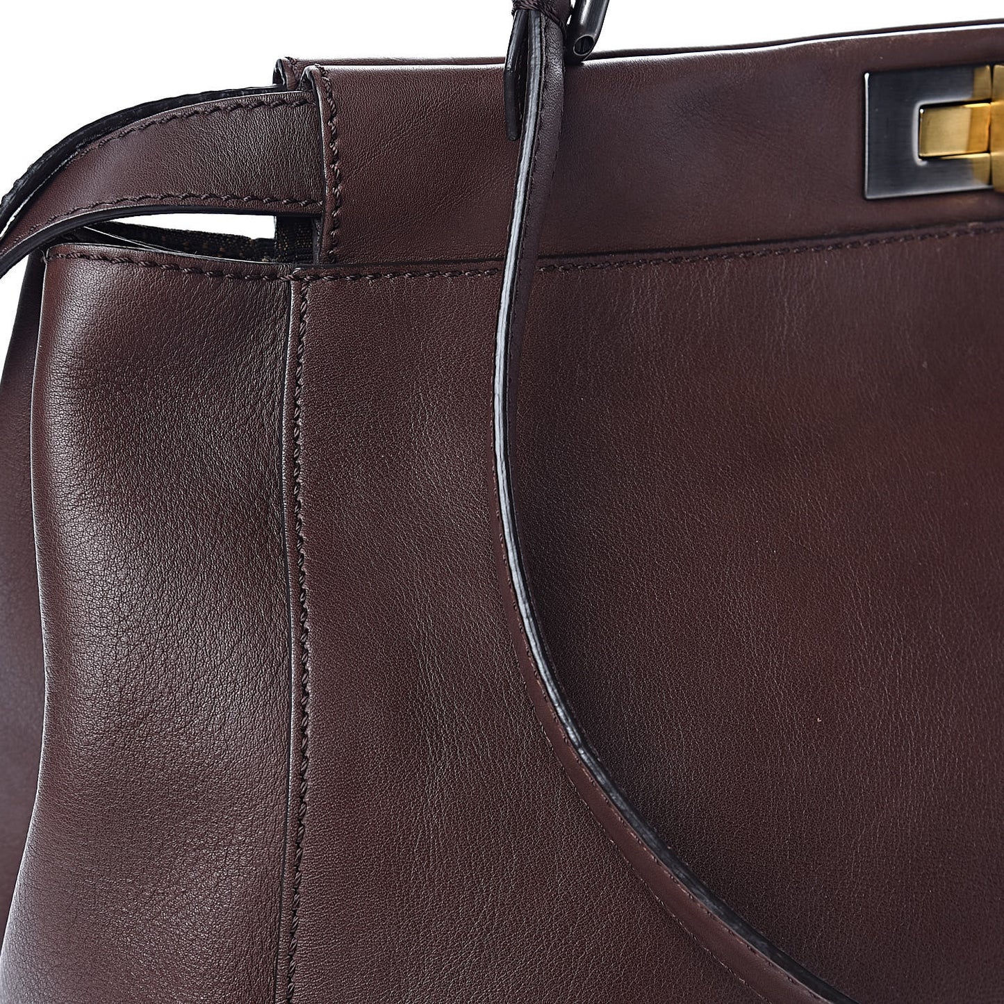 Vitello Zucca Large Peekaboo Iconic Satchel Marrone Tobacco