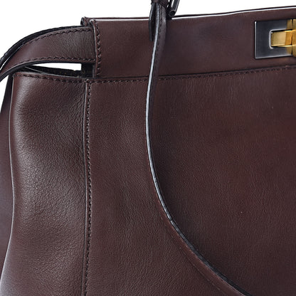 Fendi Vitello Zucca Large Peekaboo Iconic Satchel Marrone Tobacco 9 of 11