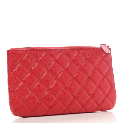 Chanel Shiny Caviar Quilted Cosmetic Case Red 5 of 19
