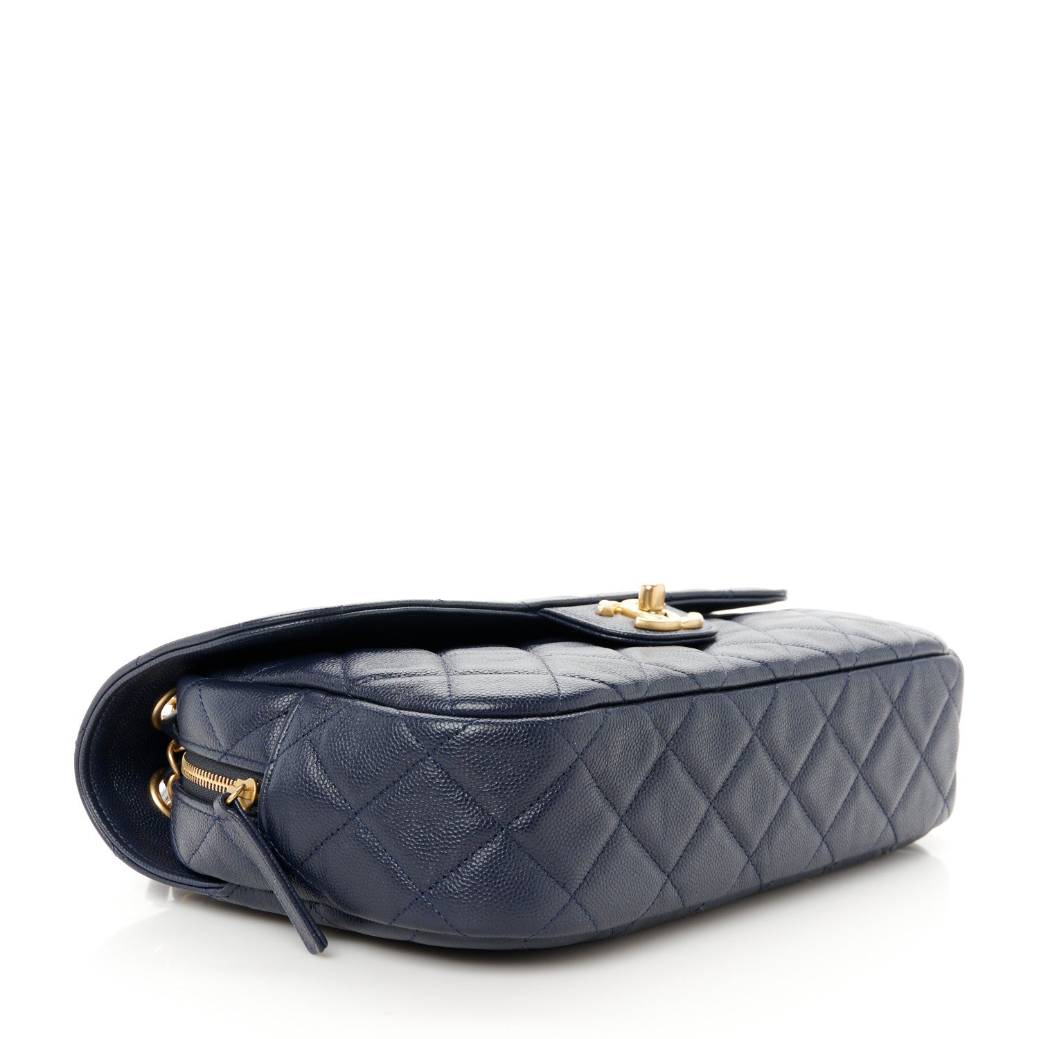 Chanel Caviar Quilted Medium Single Flap Navy 4 of 12