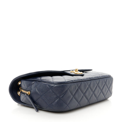 Chanel Caviar Quilted Medium Single Flap Navy 4 of 12