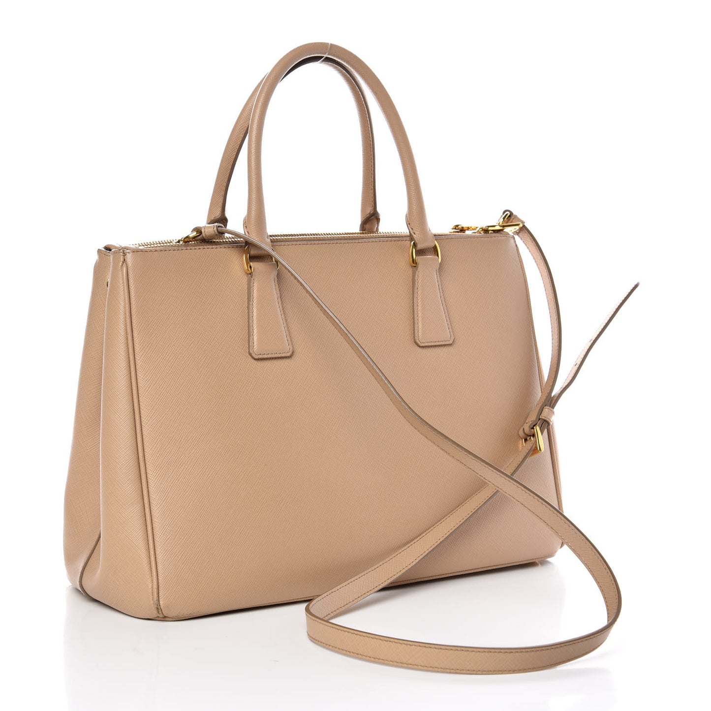 Saffiano Lux Galleria Front Pocket Tote Sabbia