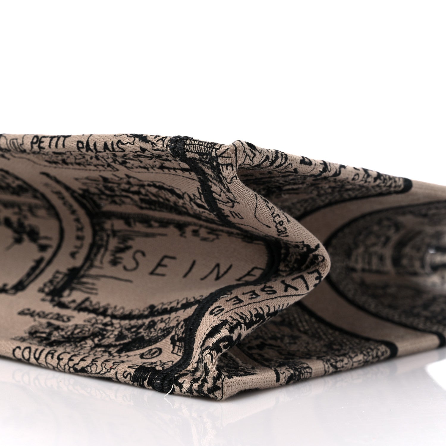 Christian Dior Canvas Embroidered Medium Plan De Paris Book Tote Beige Multi 9 of 9