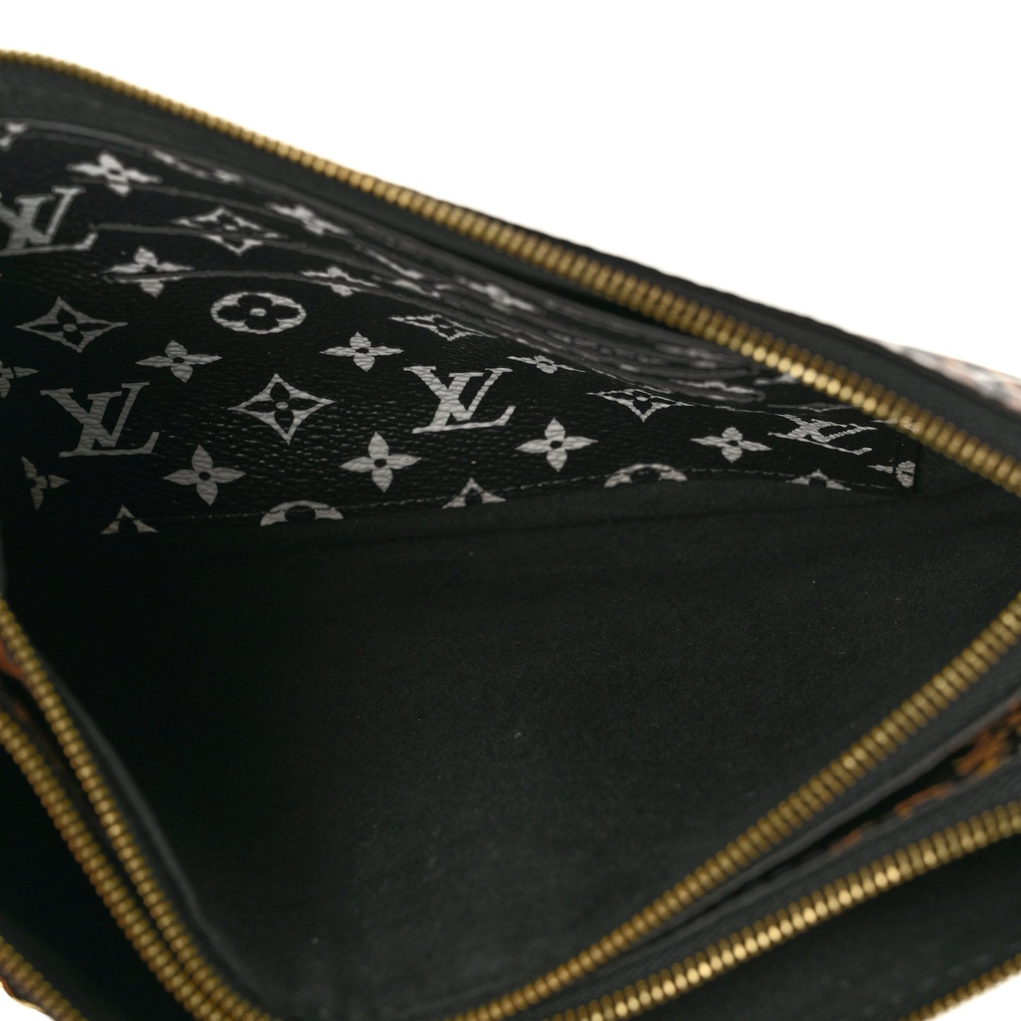Monogram Giant Jungle Pochette Double Zip Black