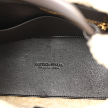 Bottega Veneta Shearling Aviator Small Andiamo Shoulder Bag Brown 5 of 11