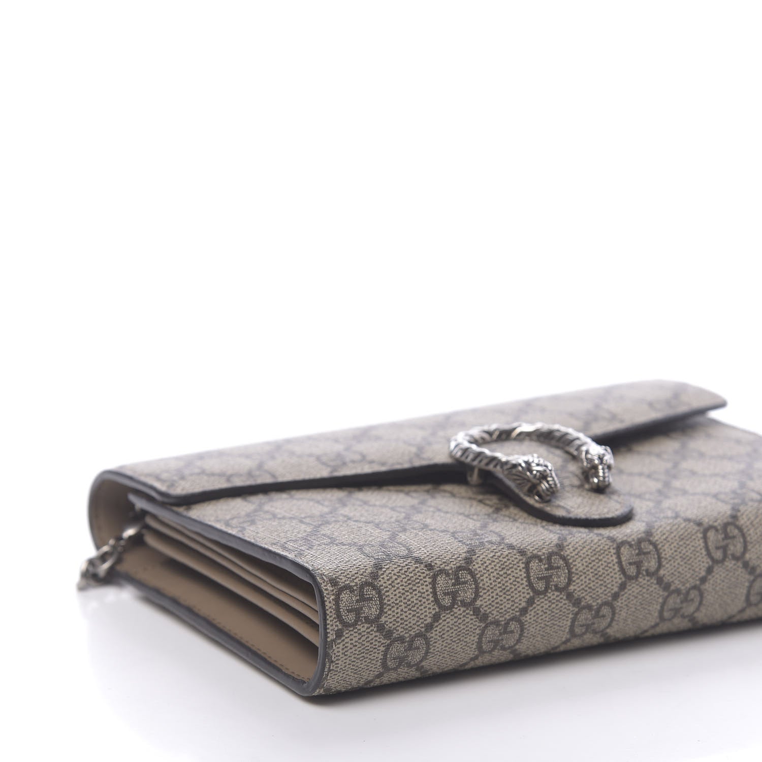 Gucci GG Supreme Monogram Mini Dionysus Chain Wallet Beige Taupe 9 of 10