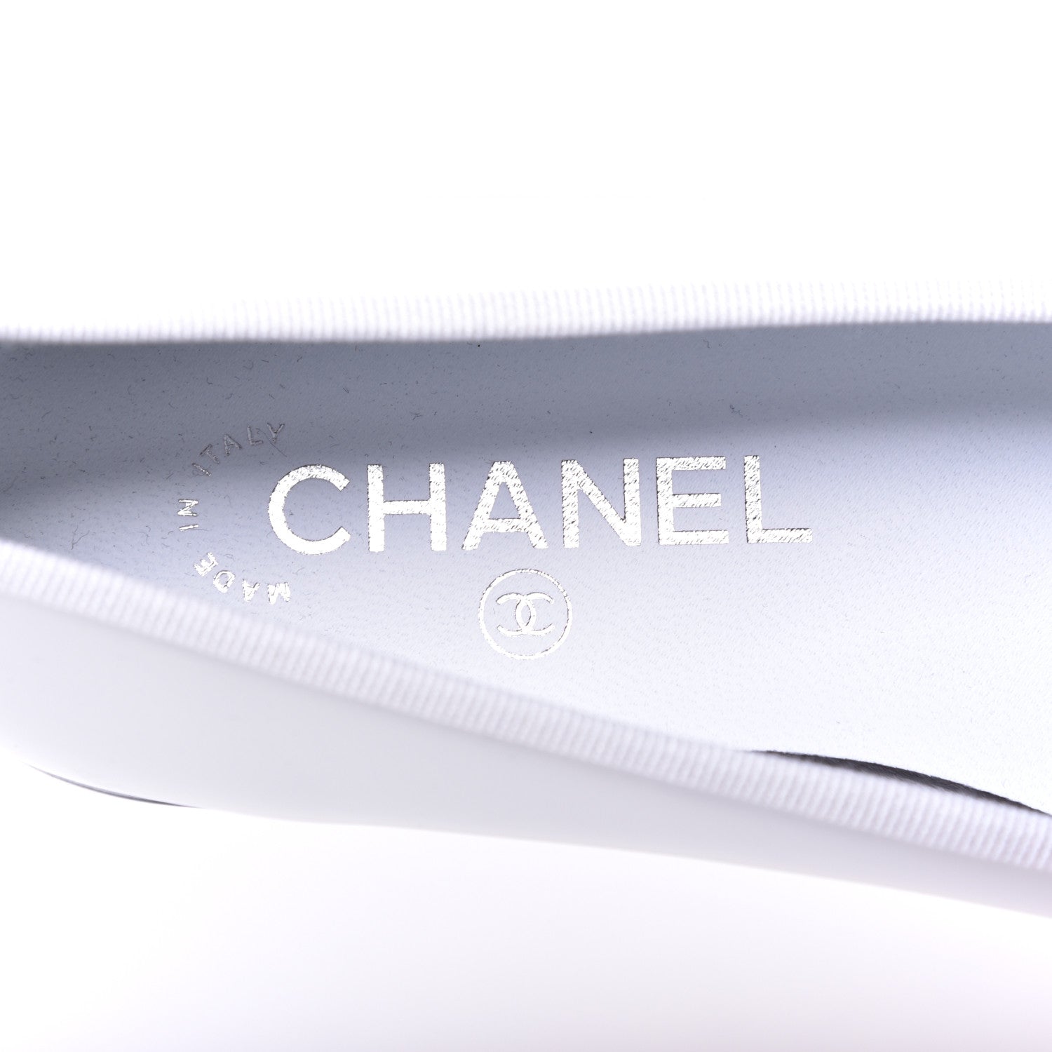 Chanel Calfskin Patent CC Cap Toe Ballerina Flats 38 White Black 6 of 8