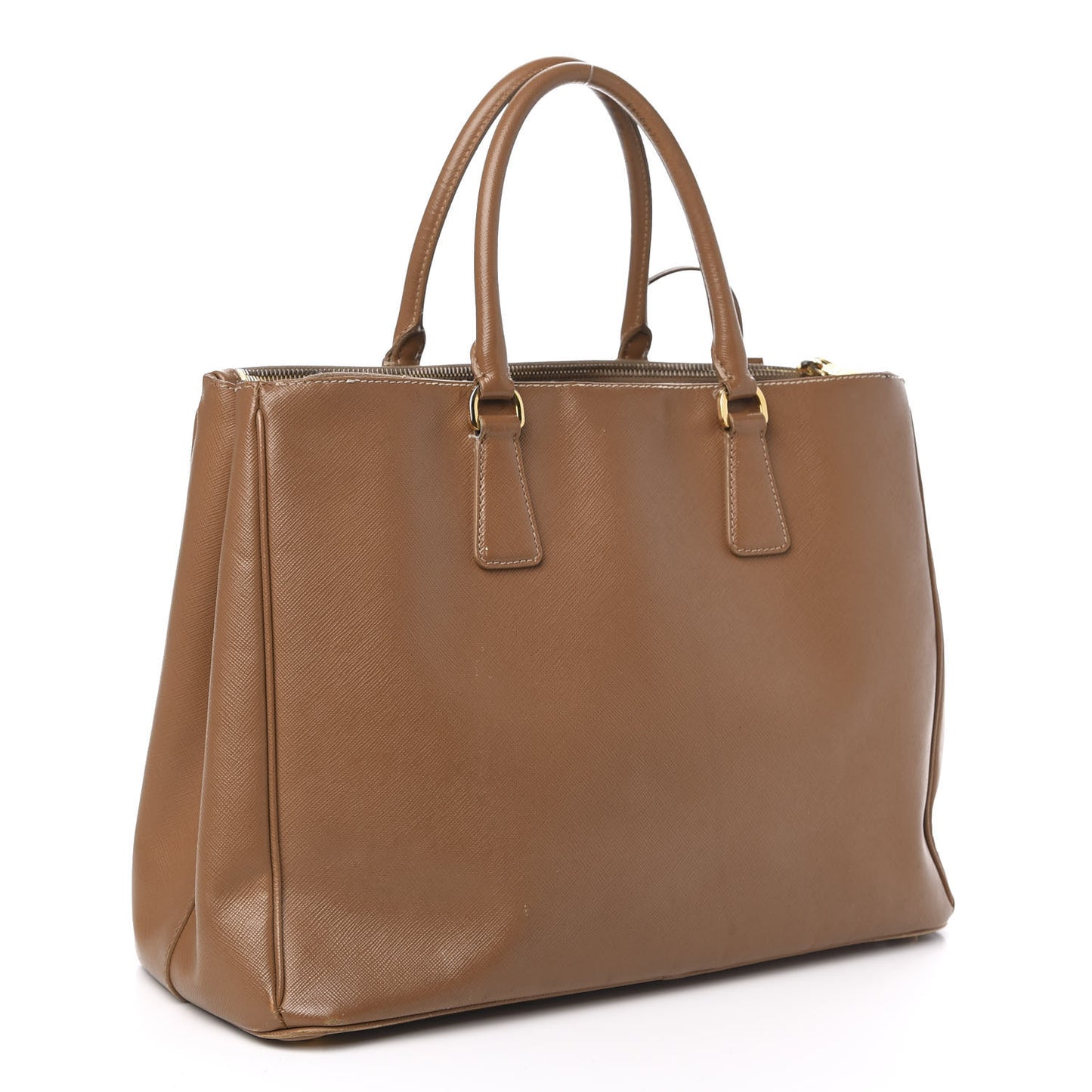 Saffiano Large Galleria Double Zip Tote Caramel