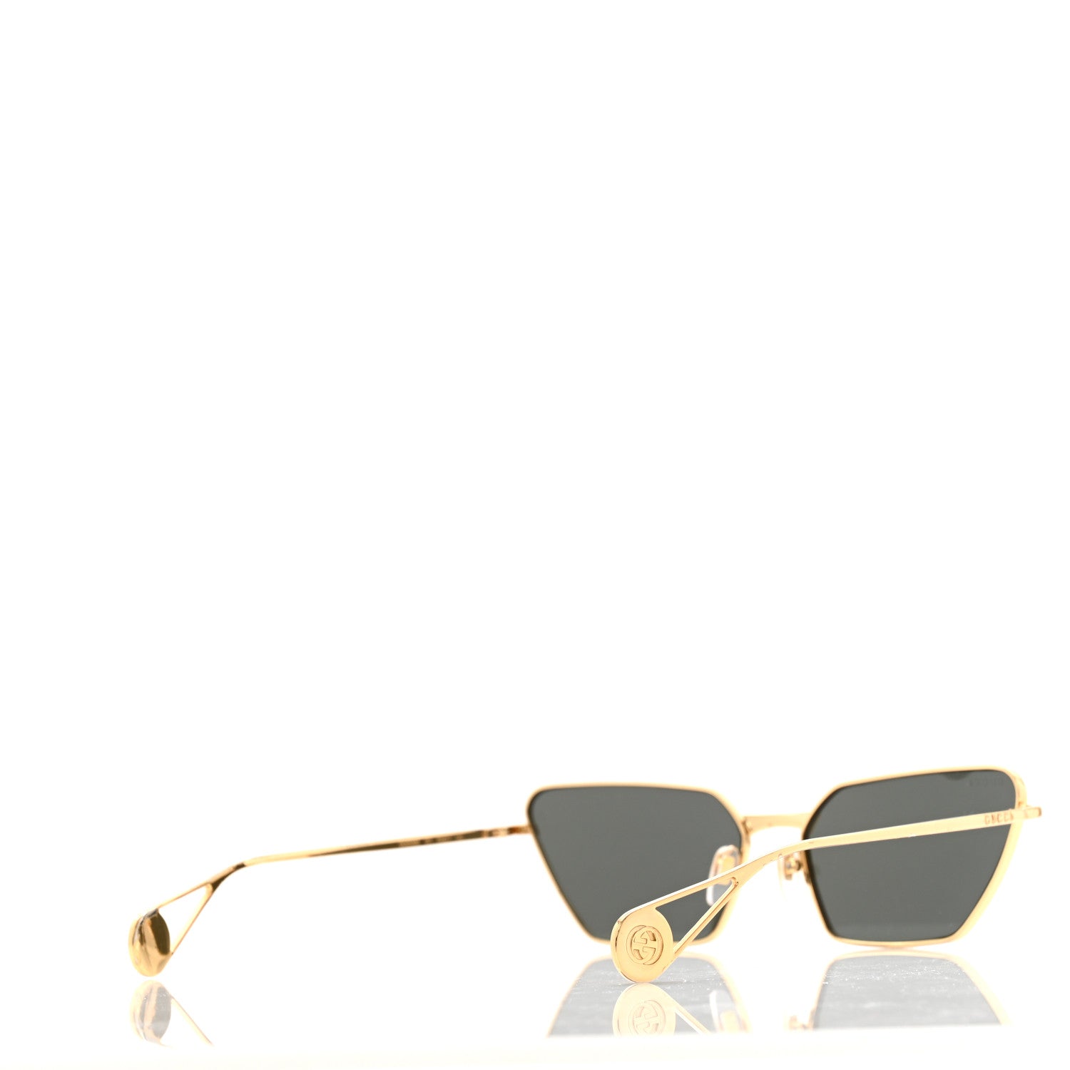 Gucci Rectangular Sunglasses GG0538S Gold Black 4 of 9