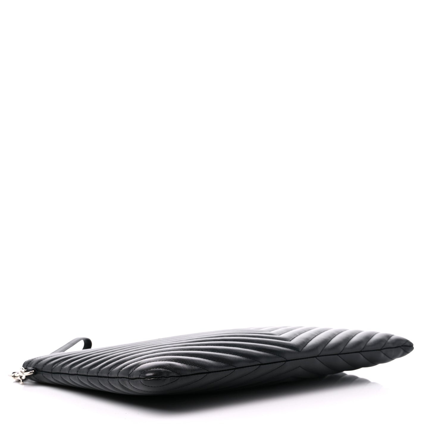 Calfskin Matelasse Chevron Monogram Document Holder Black