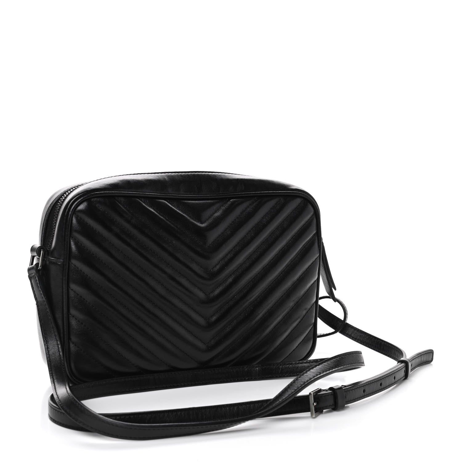Saint Laurent Calfskin Matelasse Monogram Lou Camera Bag Black 2 of 4