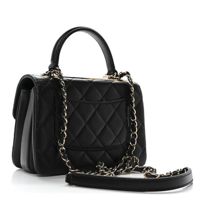 Chanel Lambskin Quilted Mini Trendy CC Dual Handle Flap Bag Black 3 of 11