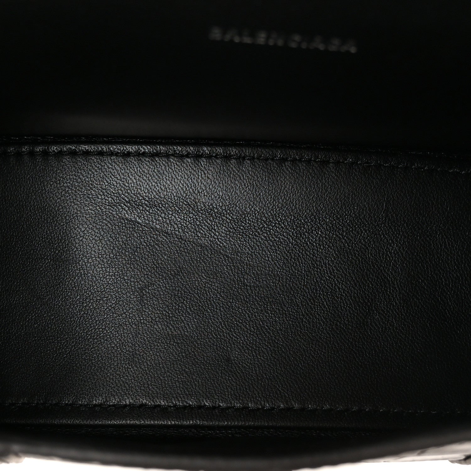 Balenciaga Shiny Calfskin Monochrome Crocodile Embossed Hourglass Top Handle Bag XS Black 5 of 11
