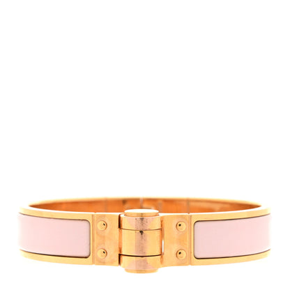 Hermes Enamel Charniere Uni Narrow Hinged Bracelet S Rose Candeur 1 of 5