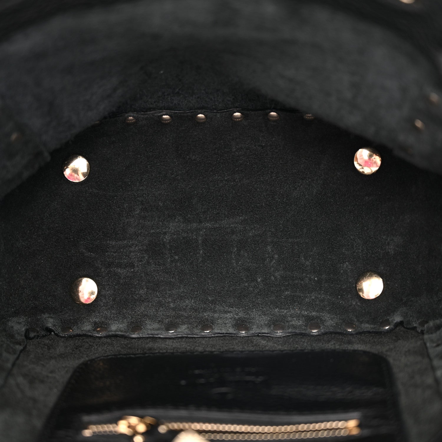 Valentino Garavani Pebbled Calfskin Mini Rockstud Tote Black 5 of 9