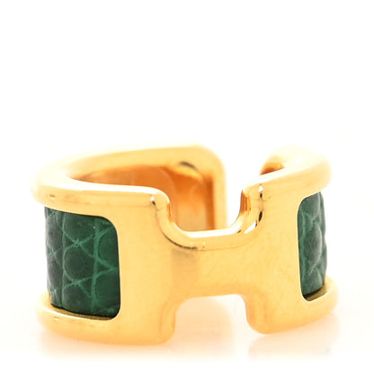 Hermes Lizard Olympe Ear Cuff PM Vert Moyen 1 of 3