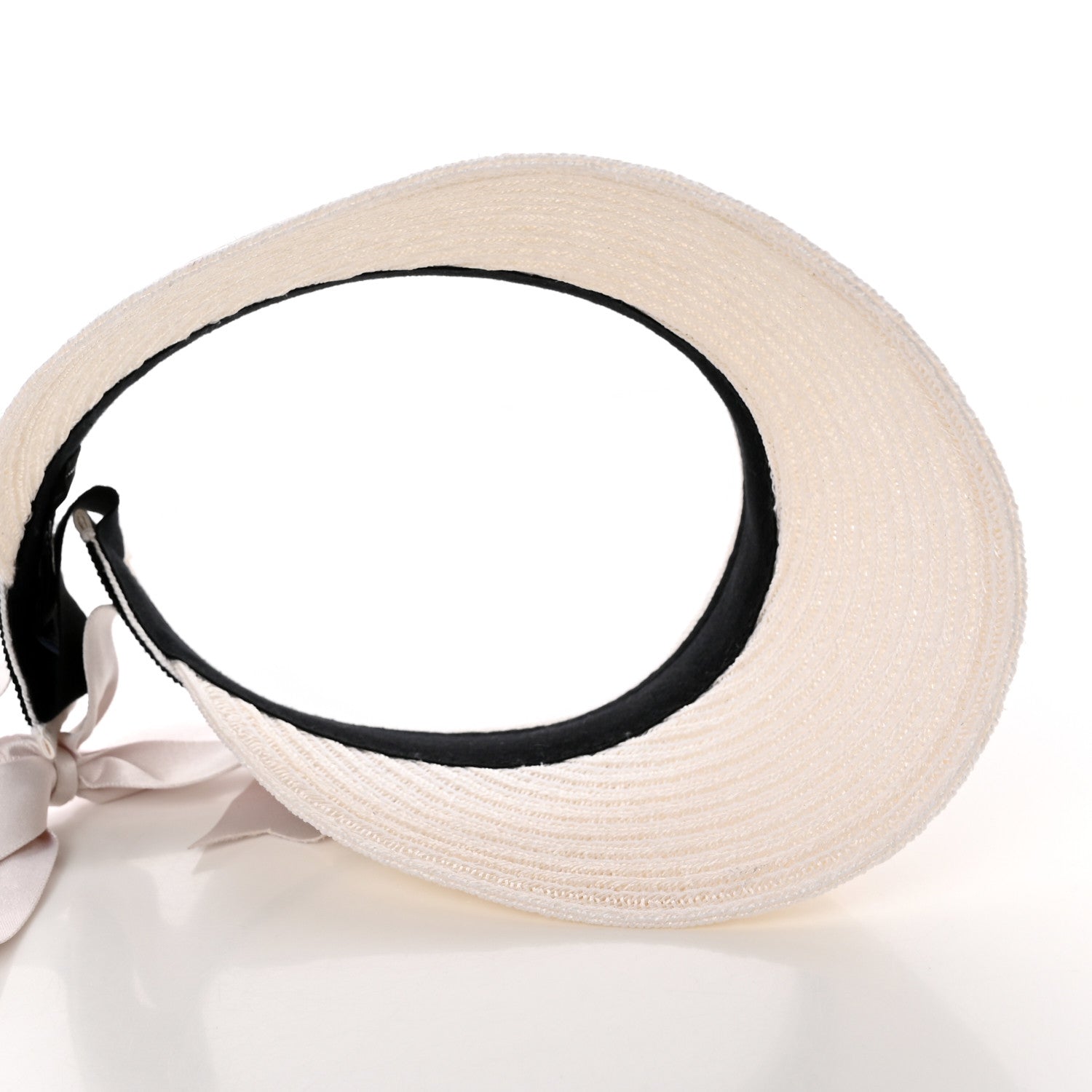 Chanel Abaca Cotton Ribbon Visor S Ecru White 7 of 8