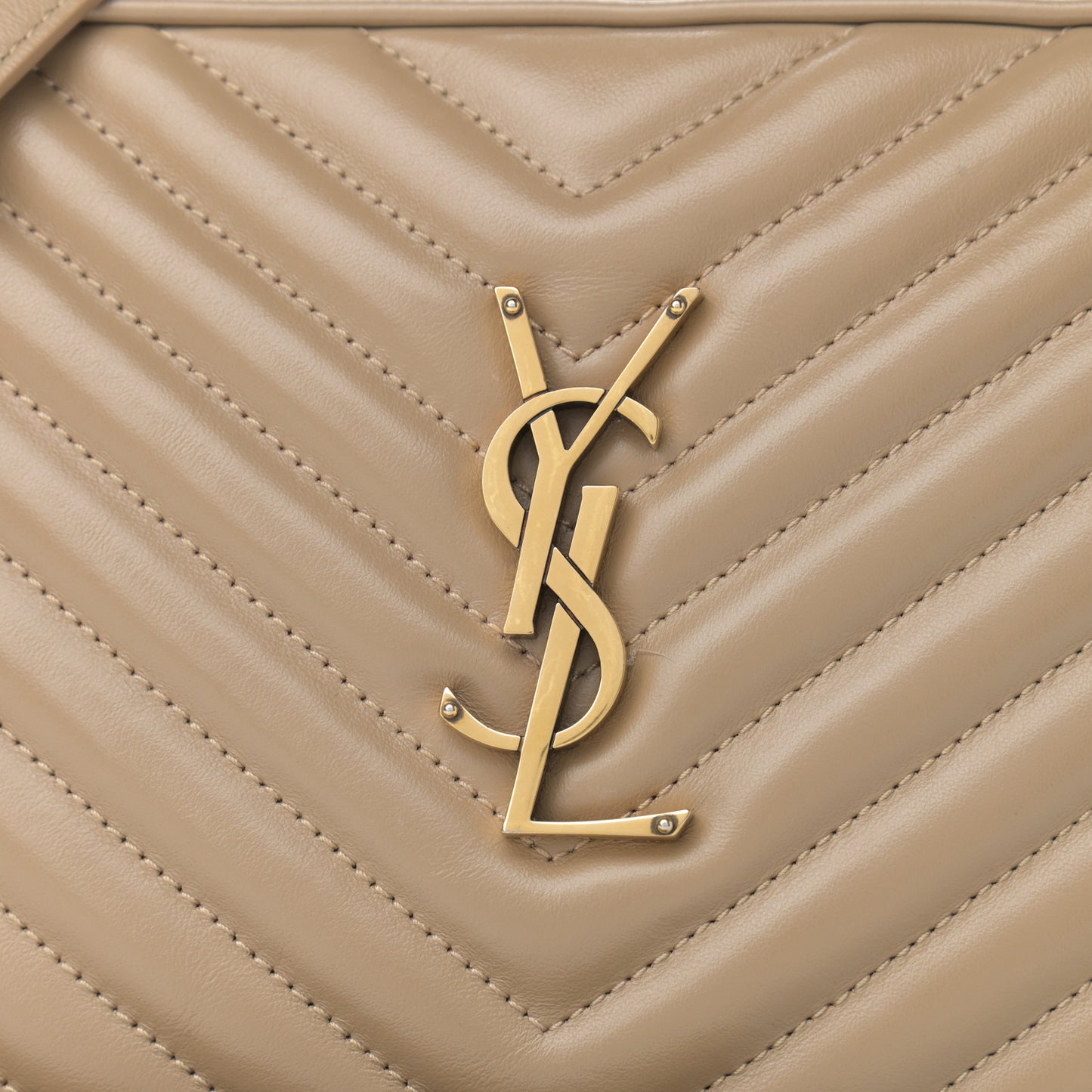 Calfskin Matelasse Monogram Lou Camera Bag Dark Latte