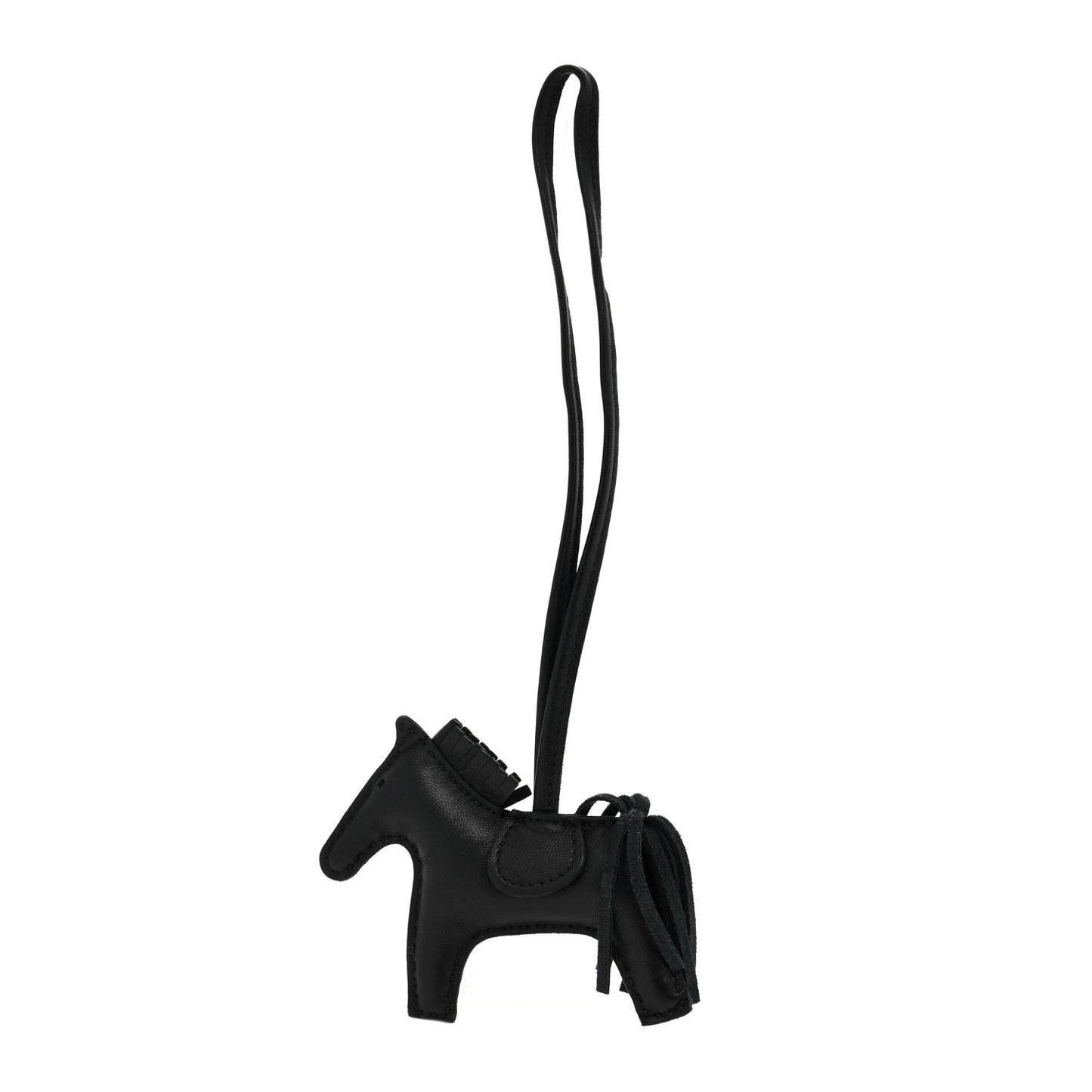Milo Lambskin Grigri Rodeo Horse Bag Charm PM So Black
