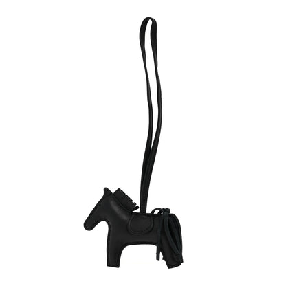 Hermes Milo Lambskin Grigri Rodeo Horse Bag Charm PM So Black 1 of 4