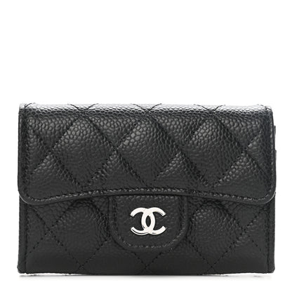 Chanel Caviar Quilted Flap Card Holder Wallet Black 1 of 9