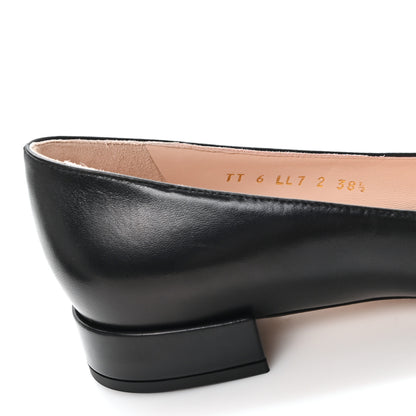 Valentino Garavani Kidskin Jewel Button Mary Jane Flats  38.5 Black Pink 9 of 10