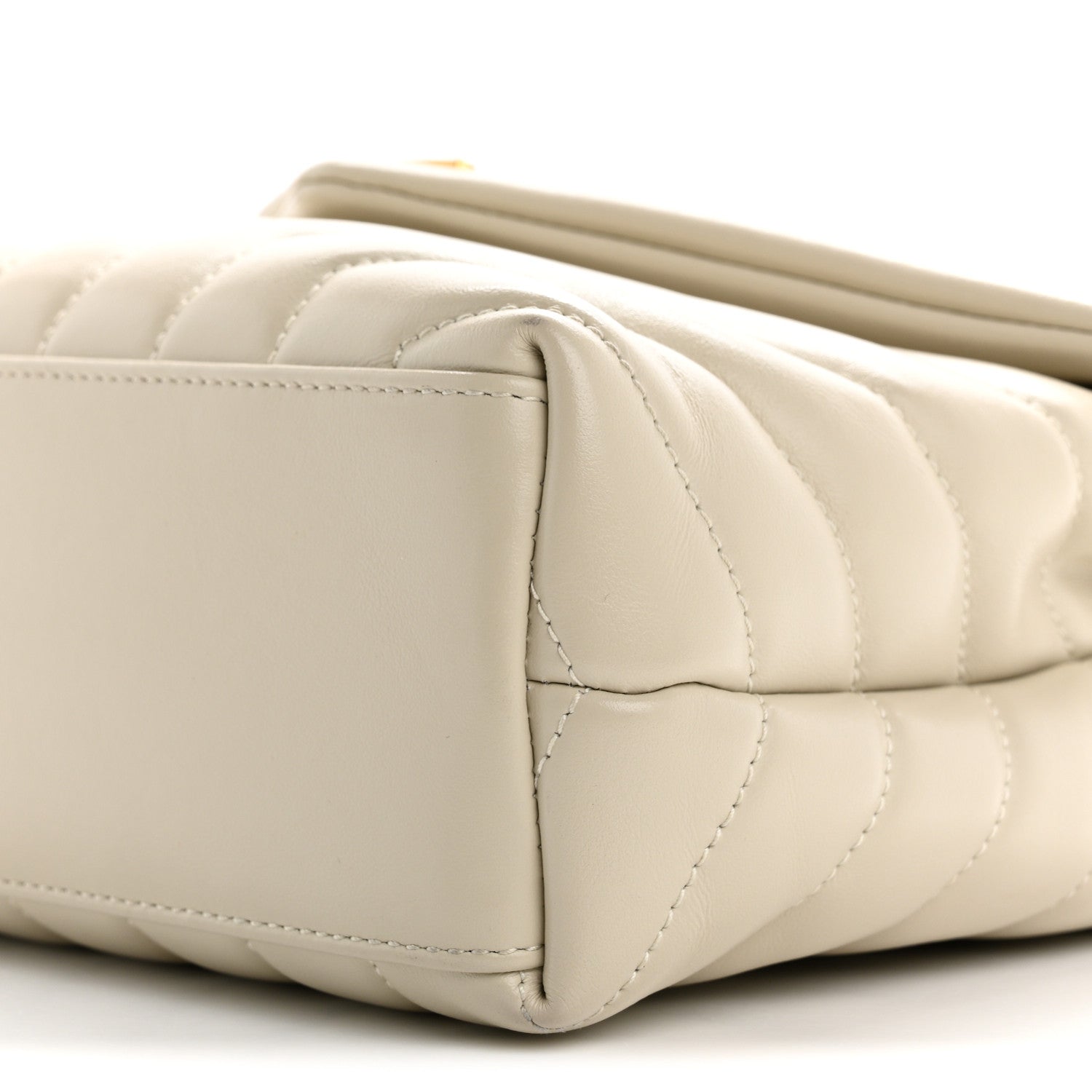 Saint Laurent Calfskin Y Quilted Monogram Small Loulou Chain Satchel Crema Soft 10 of 14