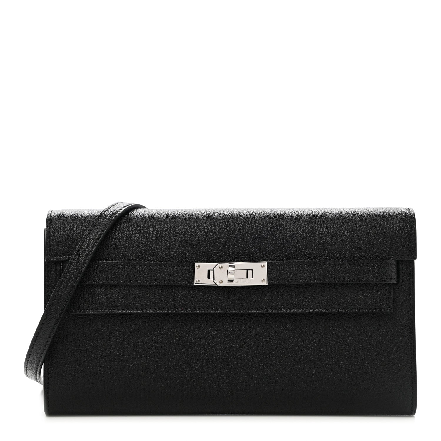 Hermes Chevre Mysore Kelly Wallet To Go Black 1 of 9