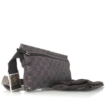 Gucci Monogram Belt Bag Black Denim 4 of 11