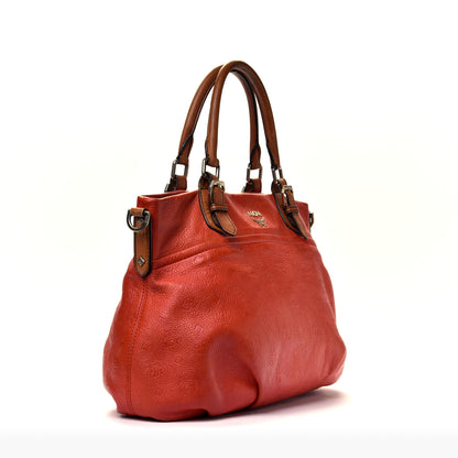 MCM Calfskin Ottomar Monogram Tote Orange 2 of 7