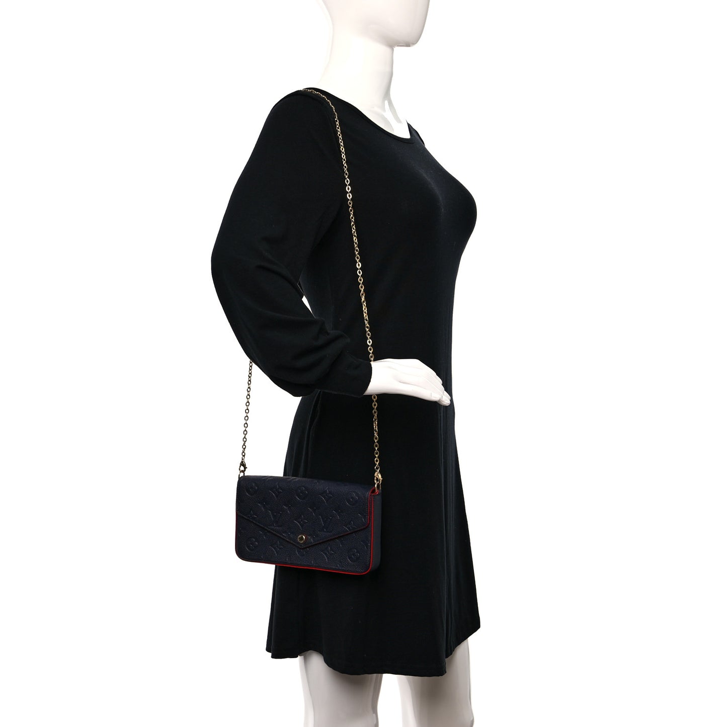 Empreinte Pochette Felicie Chain Wallet Marine Rouge