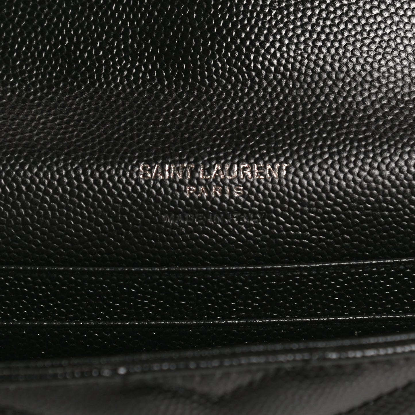 Grain De Poudre Matelasse Chevron Small Monochrome Monogram Envelope Wallet Black