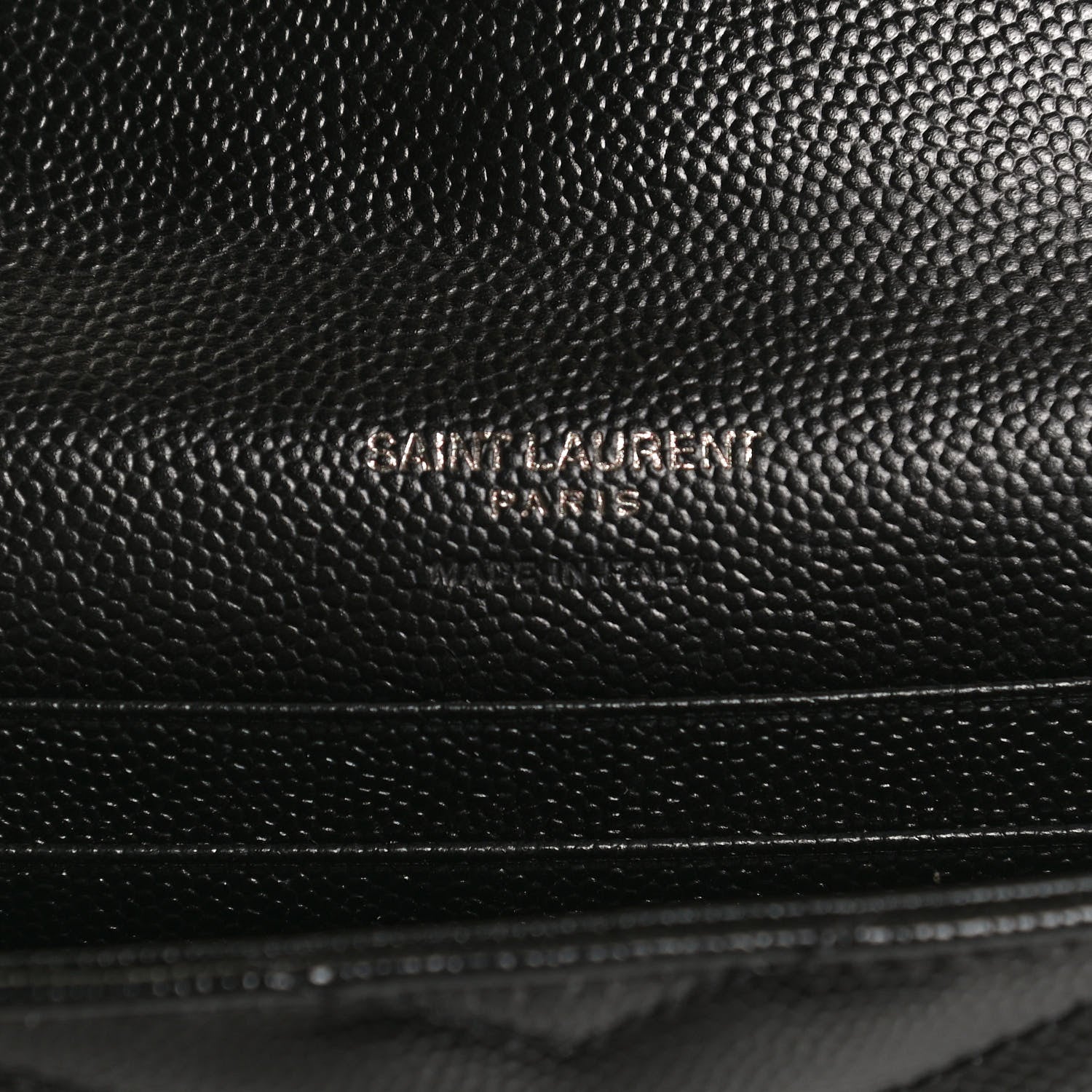 Saint Laurent Grain De Poudre Matelasse Chevron Small Monochrome Monogram Envelope Wallet Black 6 of 11