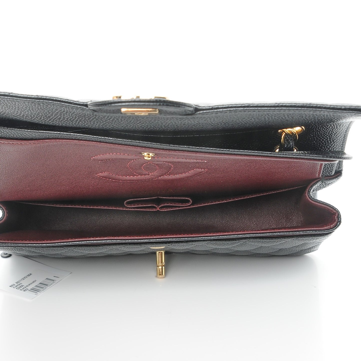 Caviar Quilted Medium Double Flap Black