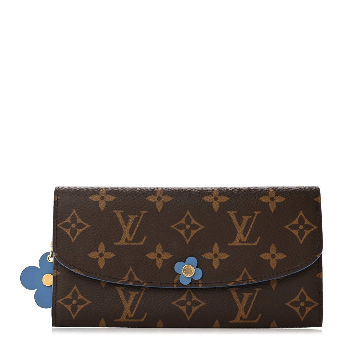 Monogram Bloom Flower Emilie Wallet Blue Jean
