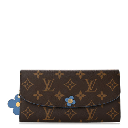 Louis Vuitton Monogram Bloom Flower Emilie Wallet Blue Jean 1 of 12
