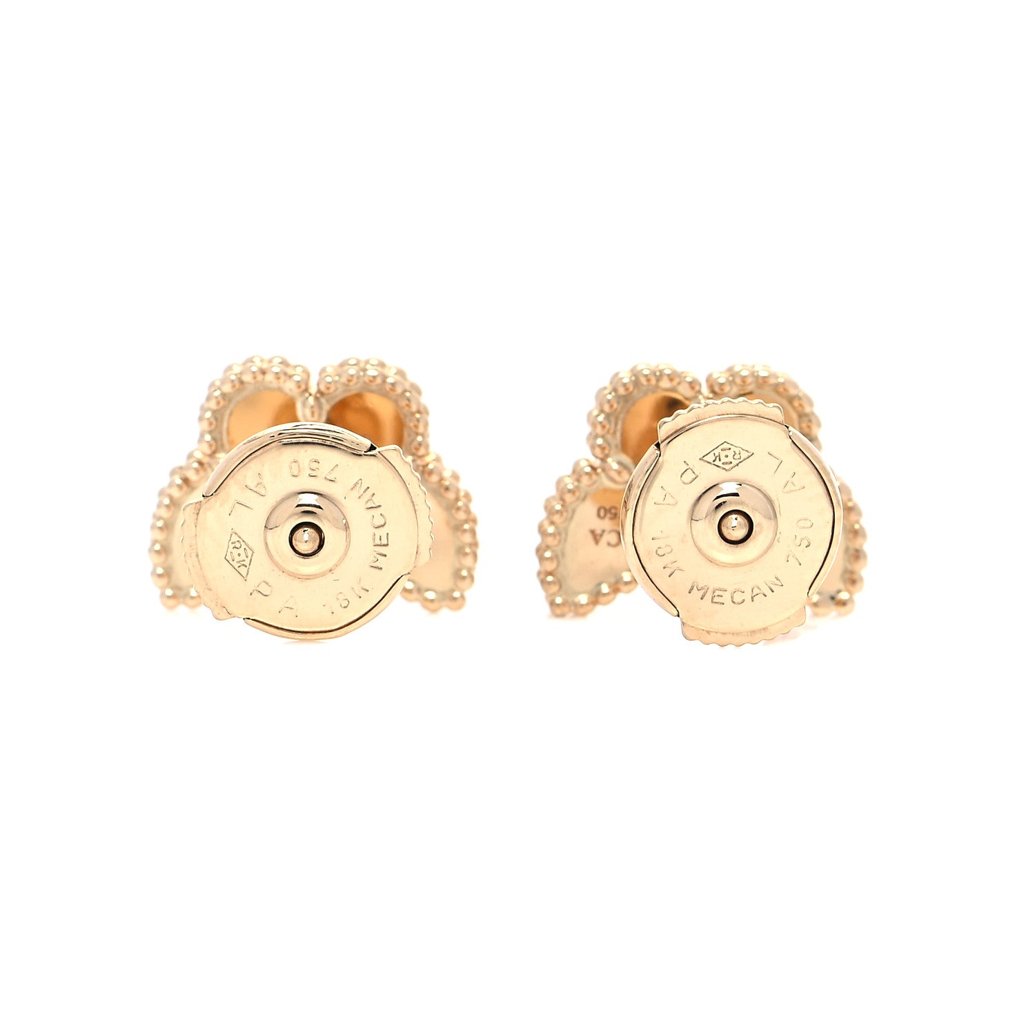 Van Cleef & Arpels 18K Yellow Gold Mother of Pearl Sweet Alhambra Butterfly Earrings 3 of 6