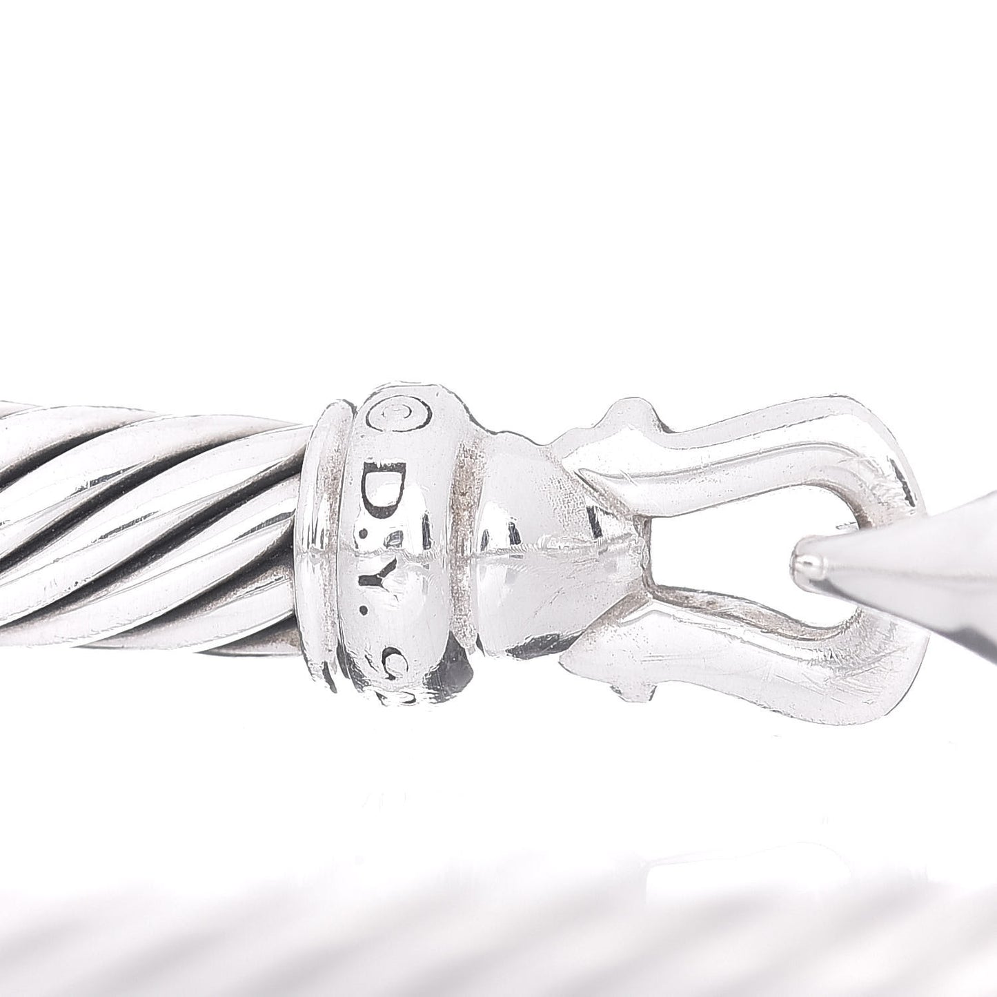 Sterling Silver Diamond 5mm Cable Buckle Bracelet