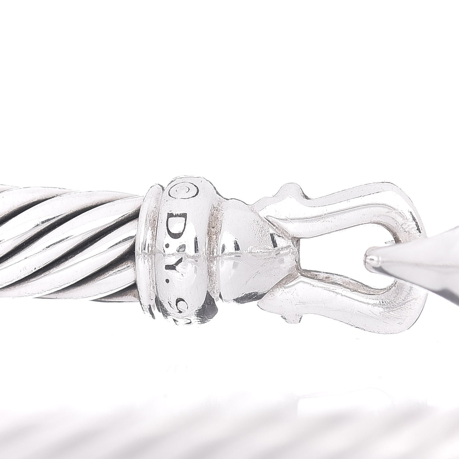 David Yurman Sterling Silver Diamond 5mm Cable Buckle Bracelet 4 of 4