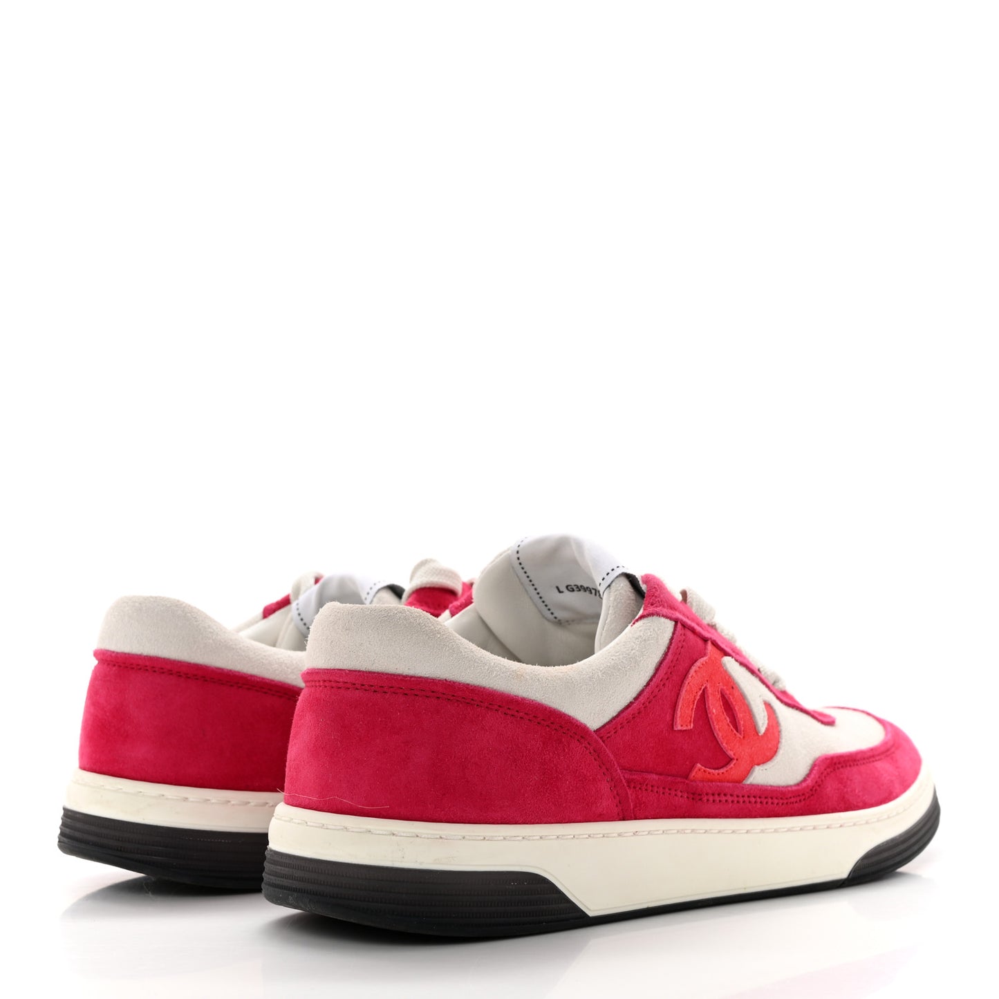 Suede Kidskin Womens CC Sneakers 40.5 White Fuchsia