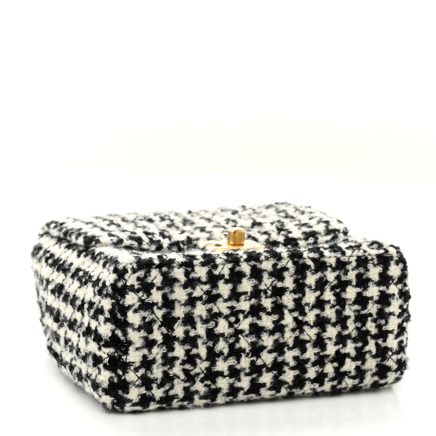 Chanel Tweed Houndstooth Mini Square Flap Black White 3 of 10