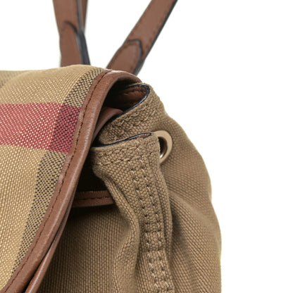 Burberry Overdyed Canvas Mega Check Medium Chiltern Backpack Tan 18 of 22